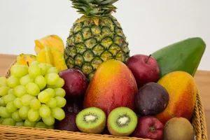 assorted fruits on brown woven basket jigsaw puzzle