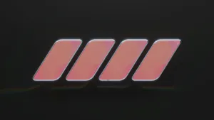 Four slanted pink rectangles on black background jigsaw puzzle