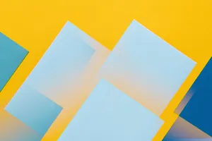 Vibrant abstract design with geometric shapes in blue and yellow hues. jigsaw puzzle