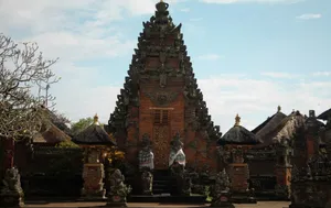 a temple with statues with Scott Monument in the background jigsaw puzzle