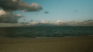 Peaceful Baja California beach with calm sea and clouds at sunset. jigsaw puzzle