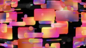 A vibrant digital artwork showcasing colorful geometric shapes and gradients on a dark background. jigsaw puzzle