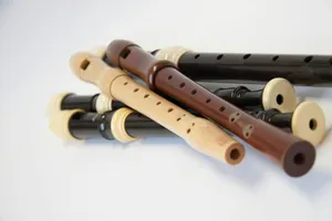 brown wooden flute on white table jigsaw puzzle