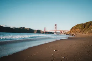 Scenic view of the Golden Gate Bridge from Baker Beach, San Francisco. jigsaw puzzle