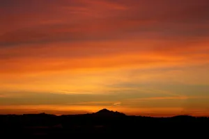 silhouette of mountain during sunset jigsaw puzzle