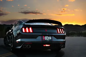 black ford shelby gt350 at sunset jigsaw puzzle