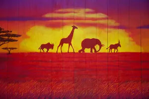 silhouette of deer on brown wooden fence jigsaw puzzle