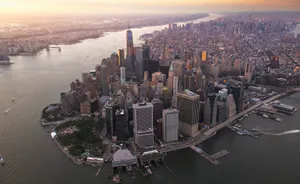 aerial photography of buildings near sea jigsaw puzzle