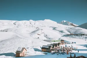 houses near snow mountain jigsaw puzzle