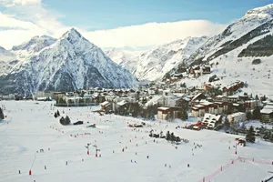 village covered with snow near mountains jigsaw puzzle