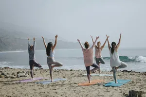 five woman standing on seashore jigsaw puzzle