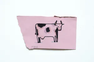 black and pink cattle card jigsaw puzzle