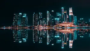 lighted buildings during night time jigsaw puzzle