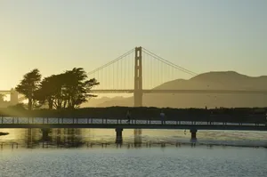 The golden gate bridge at sunset. jigsaw puzzle