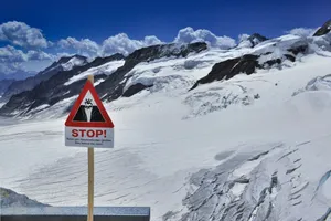 a sign on a snowy mountain jigsaw puzzle
