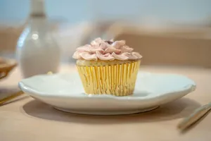 a cupcake on a plate jigsaw puzzle