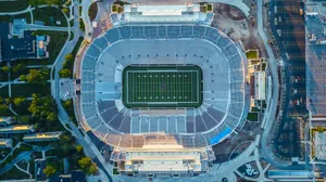 bird's eye photography of football field jigsaw puzzle