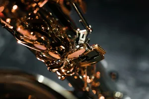 a close up of a shiny metal object jigsaw puzzle