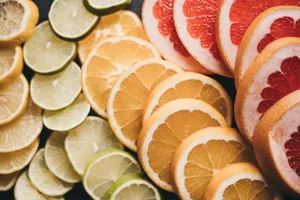 Close-up of various sliced citrus fruits showcasing vibrant colors and textures. jigsaw puzzle