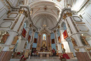 Intricate interior of the Basilica of Altea, showcasing detailed architecture and religious statues. jigsaw puzzle