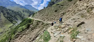 a group of people hiking up a mountain jigsaw puzzle