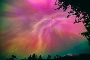 a colorful aurora bore is seen in the night sky jigsaw puzzle