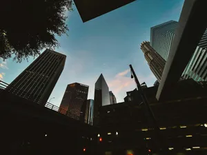 a city skyline at night jigsaw puzzle