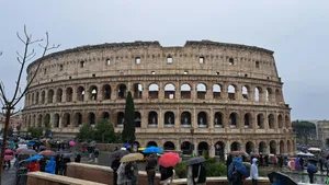 The colosseum in rome on a rainy day jigsaw puzzle