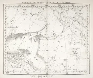Celestial map showing constellations pegasus and delphinus. jigsaw puzzle