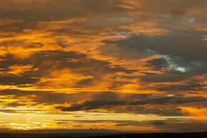 A plane flying in the sky at sunset jigsaw puzzle