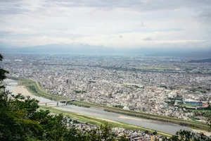 A sprawling cityscape with a river running through it. jigsaw puzzle