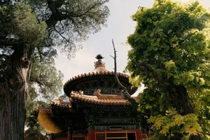 red and brown temple near green trees during daytime jigsaw puzzle