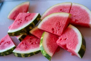 sliced watermelon on white plate jigsaw puzzle