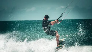 a man kite surfing on the sea jigsaw puzzle