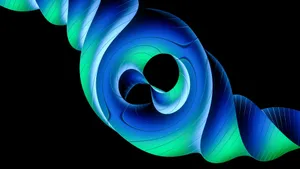 A blue and green spiral on a black background jigsaw puzzle