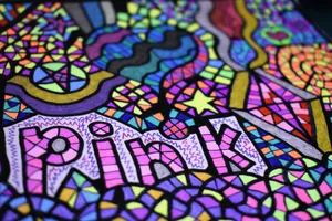 a colorful design on a wall jigsaw puzzle