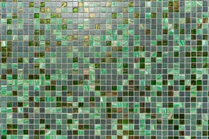 a close up of a tiled wall with green and brown tiles jigsaw puzzle