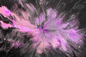 Abstract artwork featuring vibrant pink and purple swirling patterns, creating a dynamic visual impact. jigsaw puzzle
