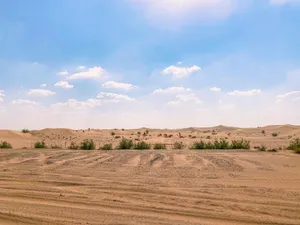 a dirt field in the middle of a desert jigsaw puzzle