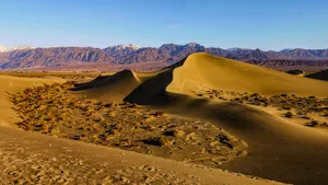 a desert landscape with mountains in the background jigsaw puzzle