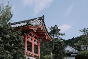 Scenic view of a traditional pagoda surrounded by trees in Kyoto, Japan. jigsaw puzzle