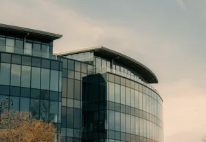 A contemporary glass office building in Chester, England showcasing modern architecture. jigsaw puzzle